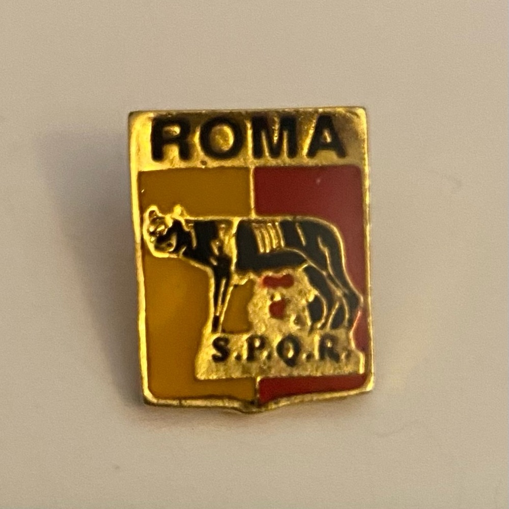 Roma Gold and Red Enamel Pin